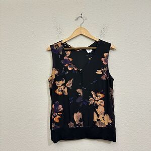 CABI #4557 Autumn Sleeveless Top in Black Floral Print